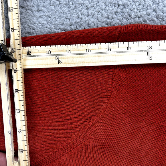 Dress Barn Rust Ornage Knit T-shirt Size 14/16 Square Neckline - Picture 6 of 9